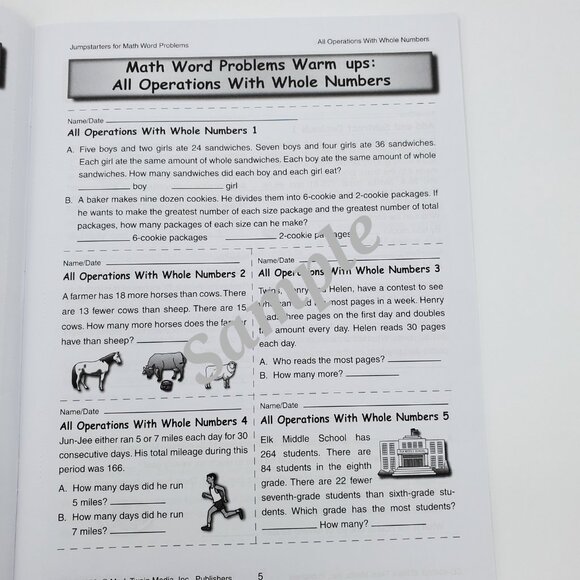 Math Workbooks for Grades 4 - 8 +, Set of 3 - Picture 11 of 12